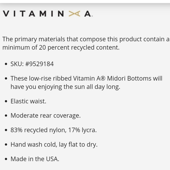 Nwt Vitamin A Midori Bikini Bottoms - Picture 3 of 10